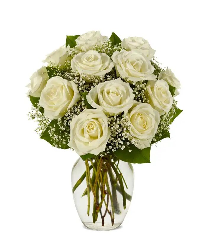 Bouquet - Rond - Roses Blanches - Arums Vanile